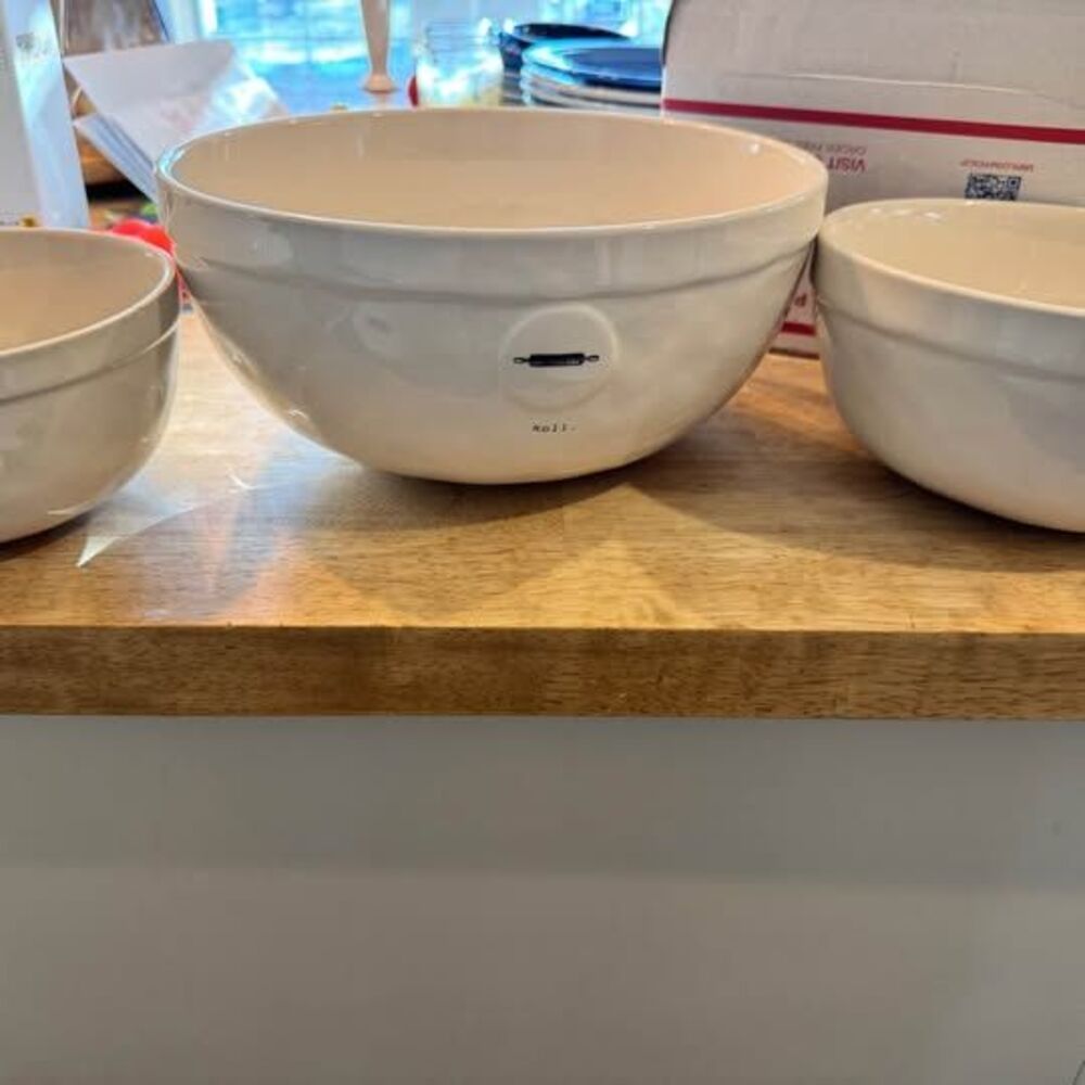 Retired Rae Dunn magenta nesting mixing bowls mix measure roll
